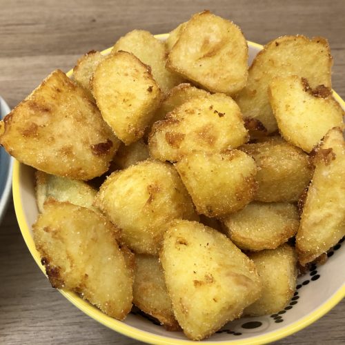 Deep Fried Roast Potatoes in a serving bowl.