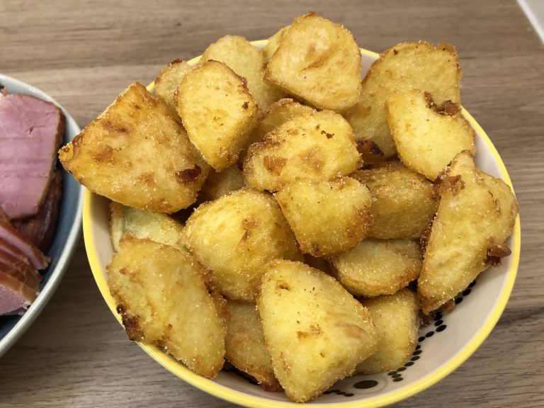 Deep Fried Roast Potatoes in a serving bowl.