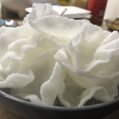 Chinese Takeaway Style Prawn Crackers in a serving bowl.