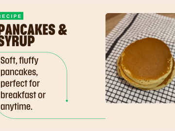 Pancakes & syrup recipe introduction.