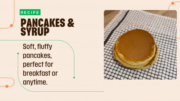 Pancakes & syrup recipe introduction.
